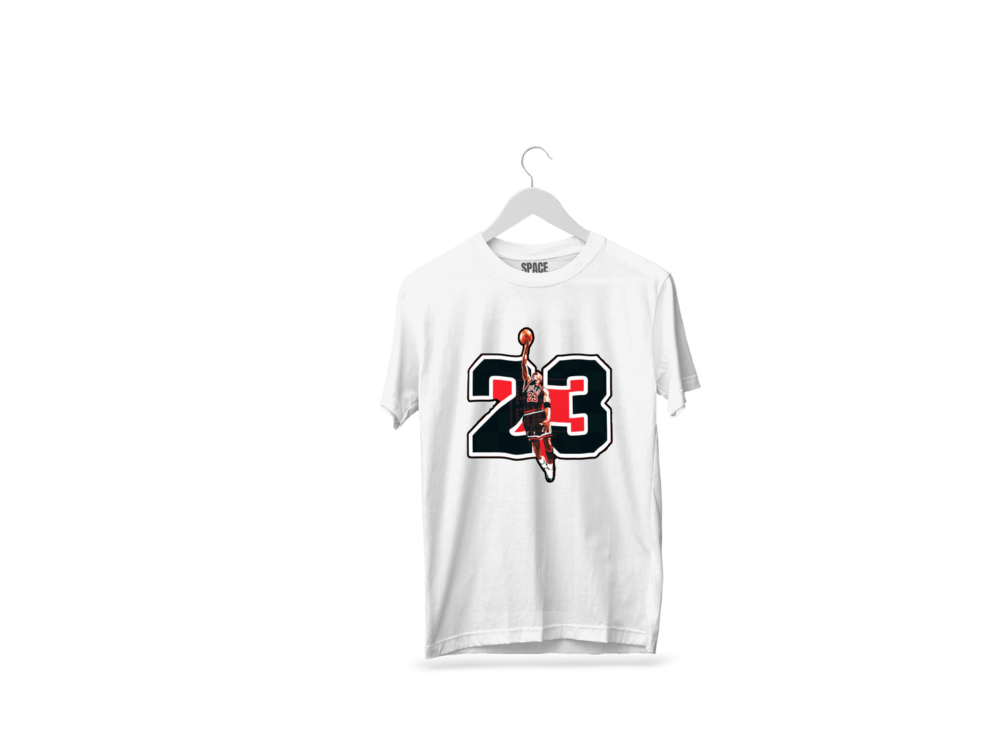 23 Basketball Printed White Half Sleeve Cotton T-Shirt.