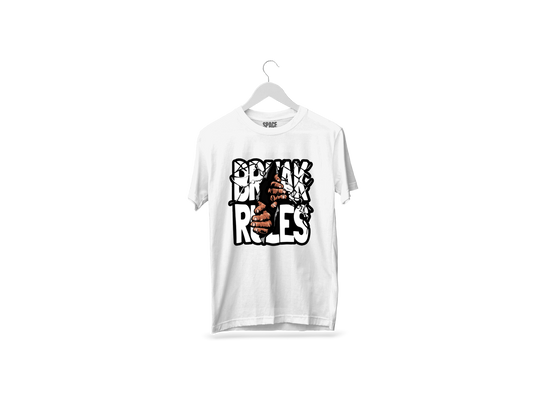 Break Rules Printed White Half Sleeve Cotton T Shirt