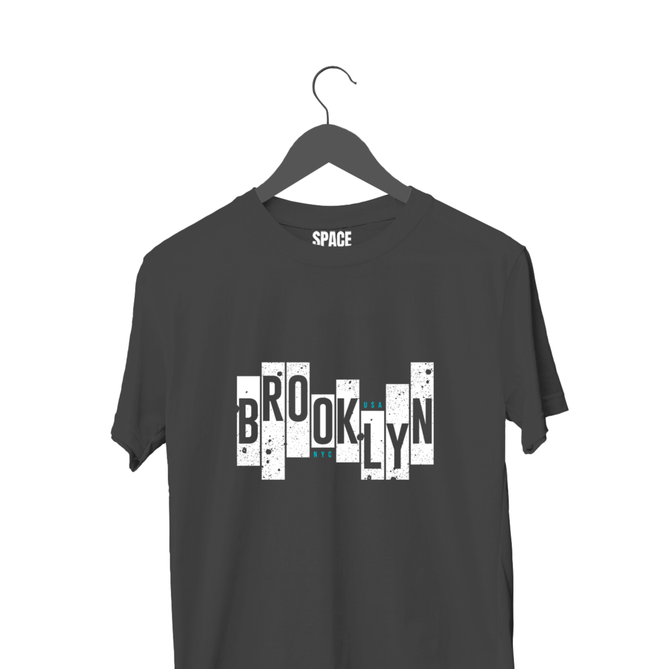 Brooklyn NYC Printed Black Half Cotton T-Shirt.