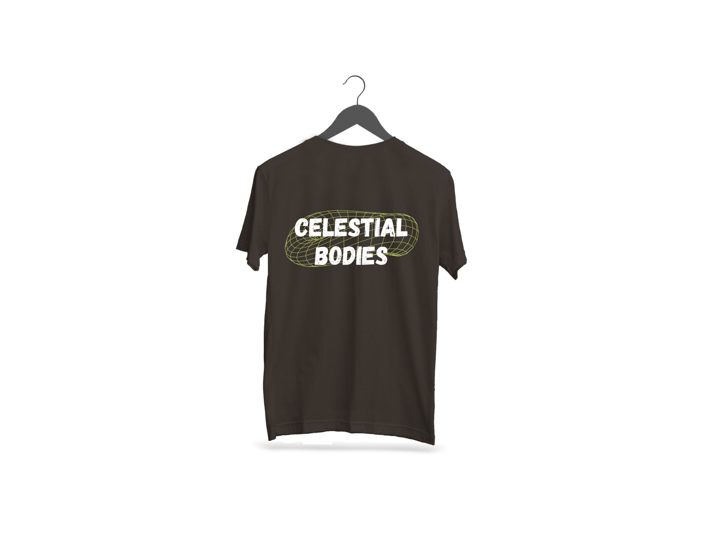 Celestial Bodies Back Printed Black Half Sleeve T-Shirt.