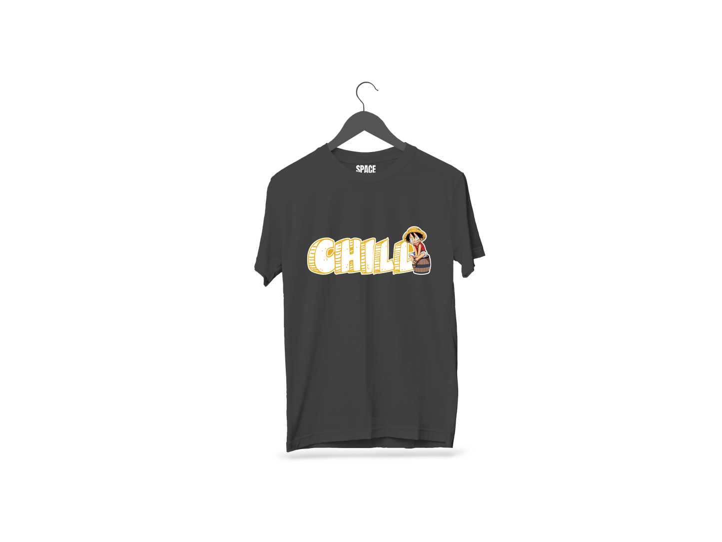 Chill Printed Black Half Sleeve Cotton T-Shirt.