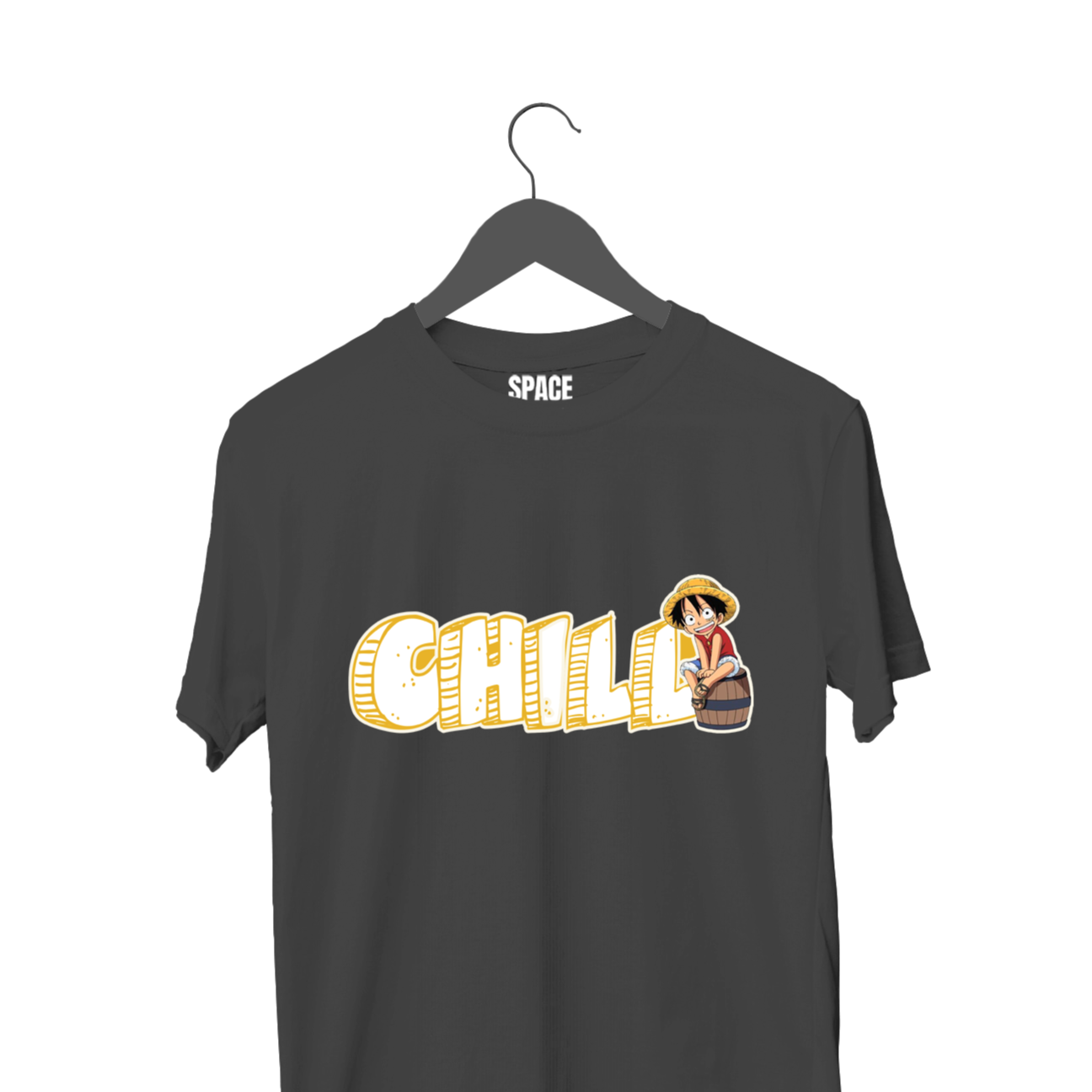 Chill Printed Black Half Sleeve Cotton T-Shirt.