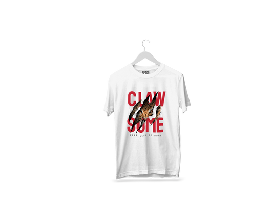 Clow Some Printed White Half Sleeve Cotton T-Shirt.