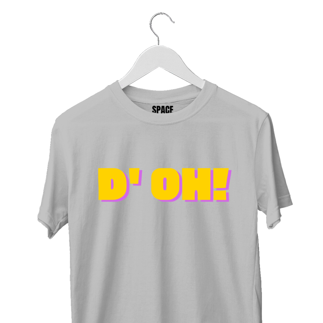 D'OH! Printed Gray Half Sleeve Cotton T-Shirt.