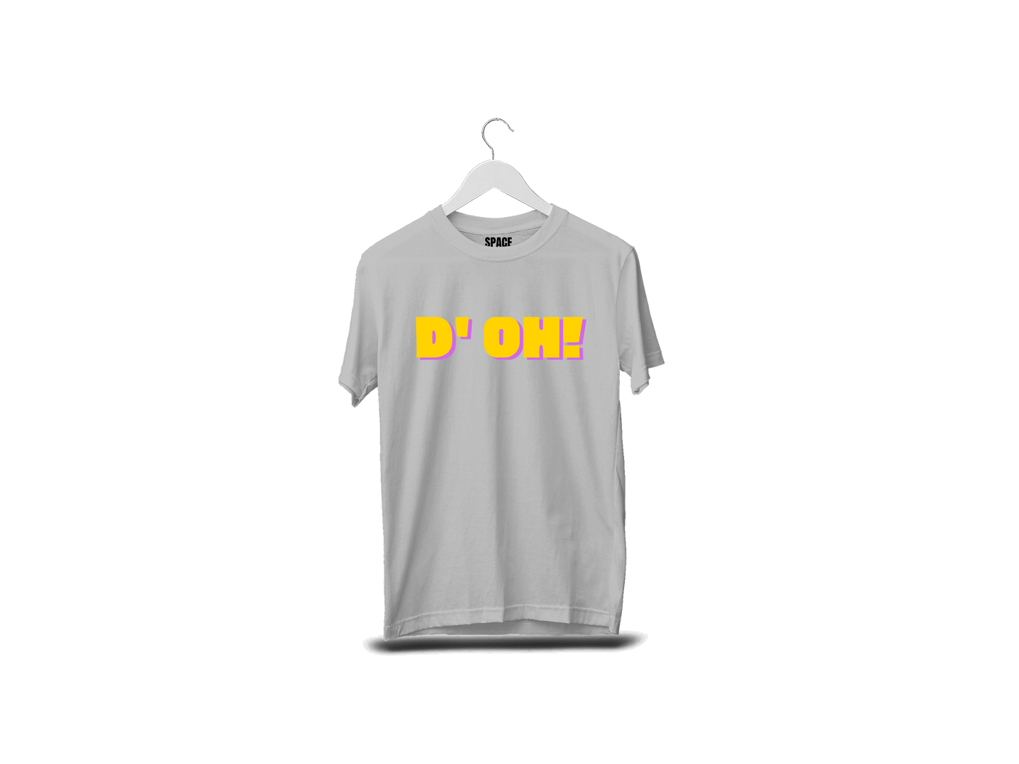 D'OH! Printed Gray Half Sleeve Cotton T-Shirt.