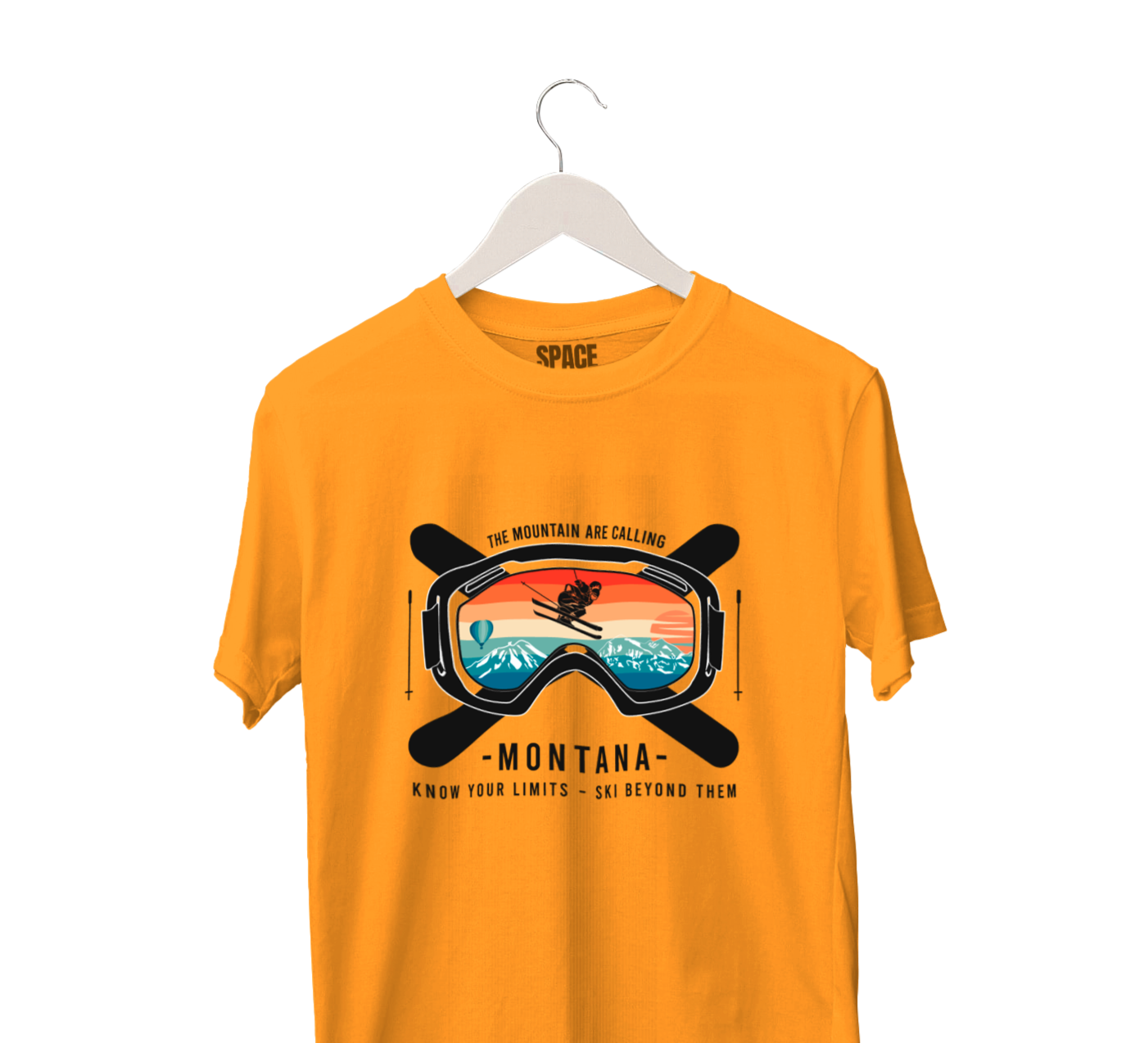 Montana Printed Mustard Half Cotton T-Shirt