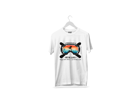 Montana Printed White Half Cotton T-Shirt