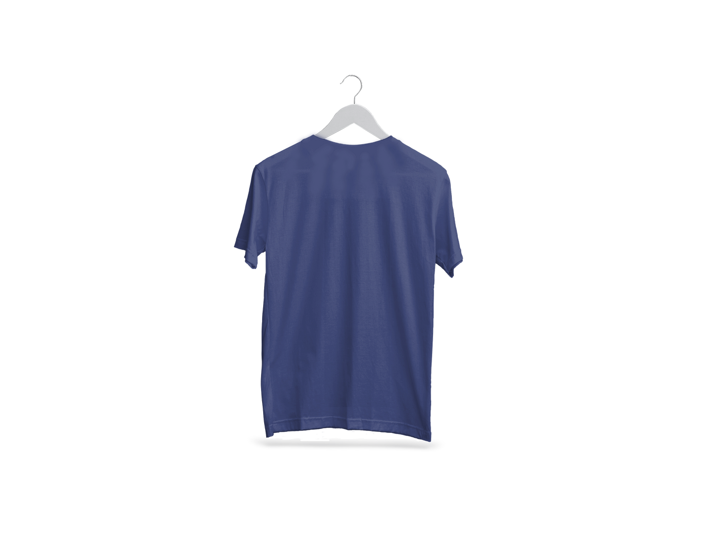 Space Plain Navy Blue Cotton T-shirt.