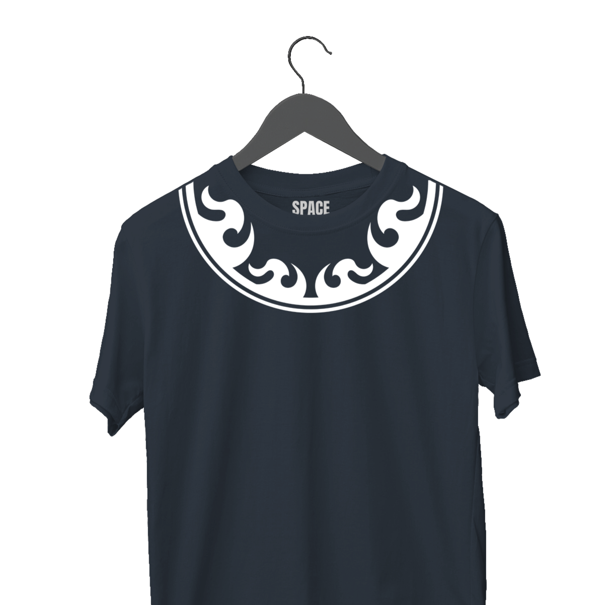 White Fire Printed Black Cotton T-Shirt.