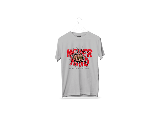 Never Mind Printed Gray Half Cotton T-Shirt