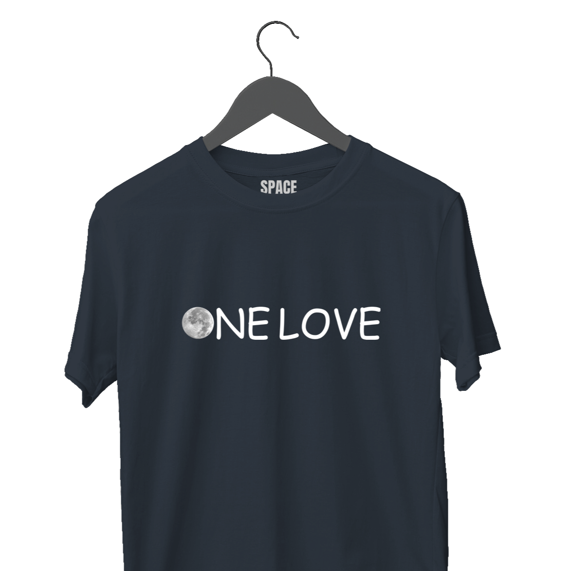 One Love Printed Black Cotton T-Shirt.