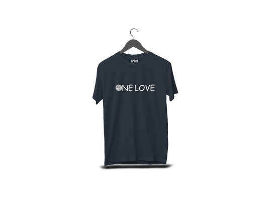 One Love Printed Black Cotton T-Shirt.