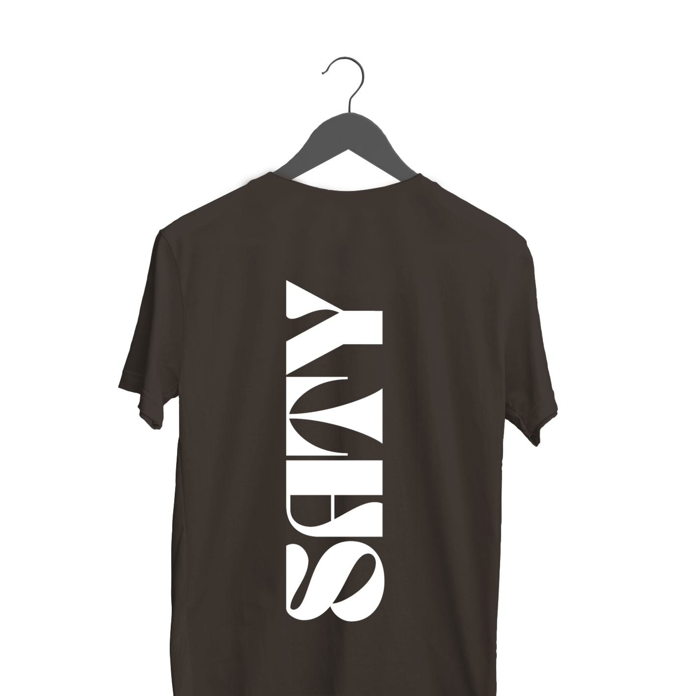 Saty Back Printed Black Half Sleeve Cotton T-Shirt.