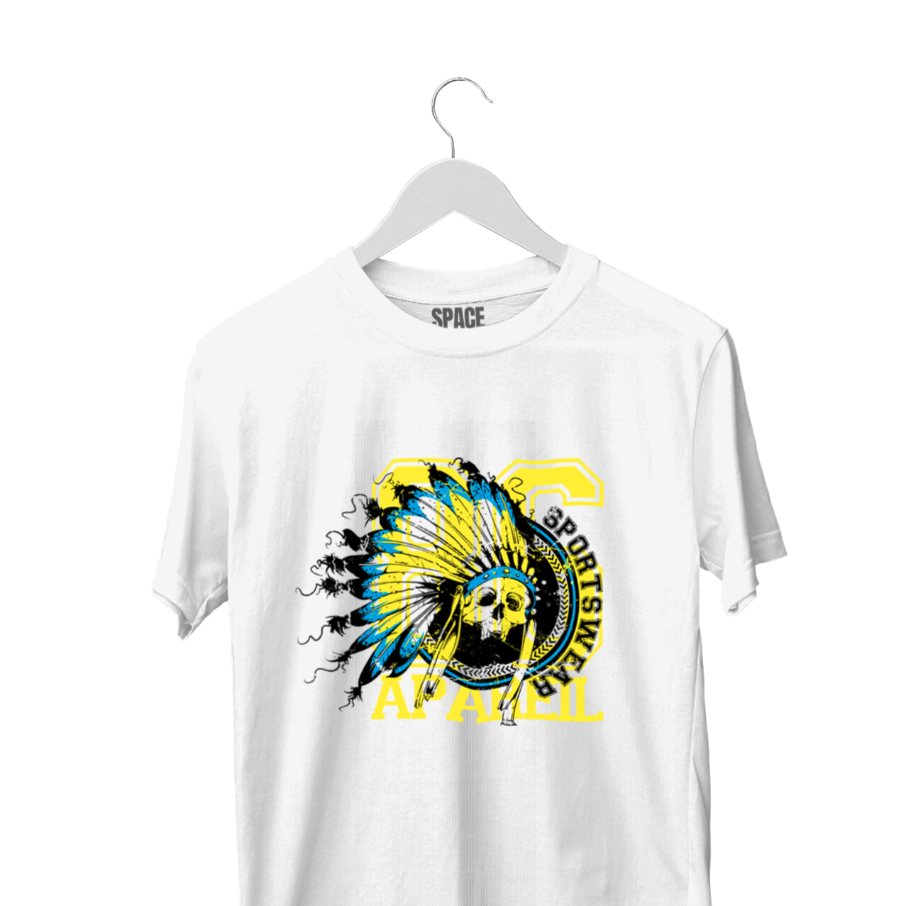 Sports Wear AP AREIL Printed White Half Sleeve T-Shirt.