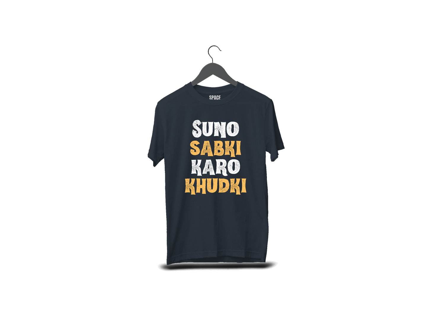 Suno Sabki Karo Khudki Printed Black Cotton T-Shirt.