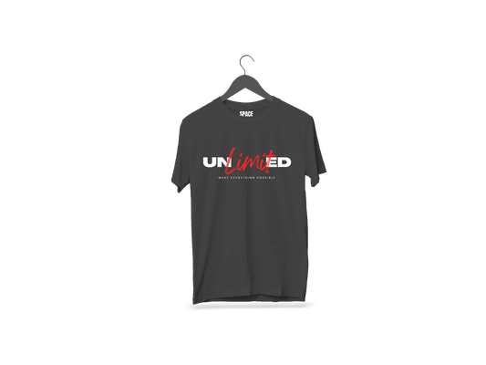 Unlimited Printed Black Half Sleeve Cotton T-Shirt