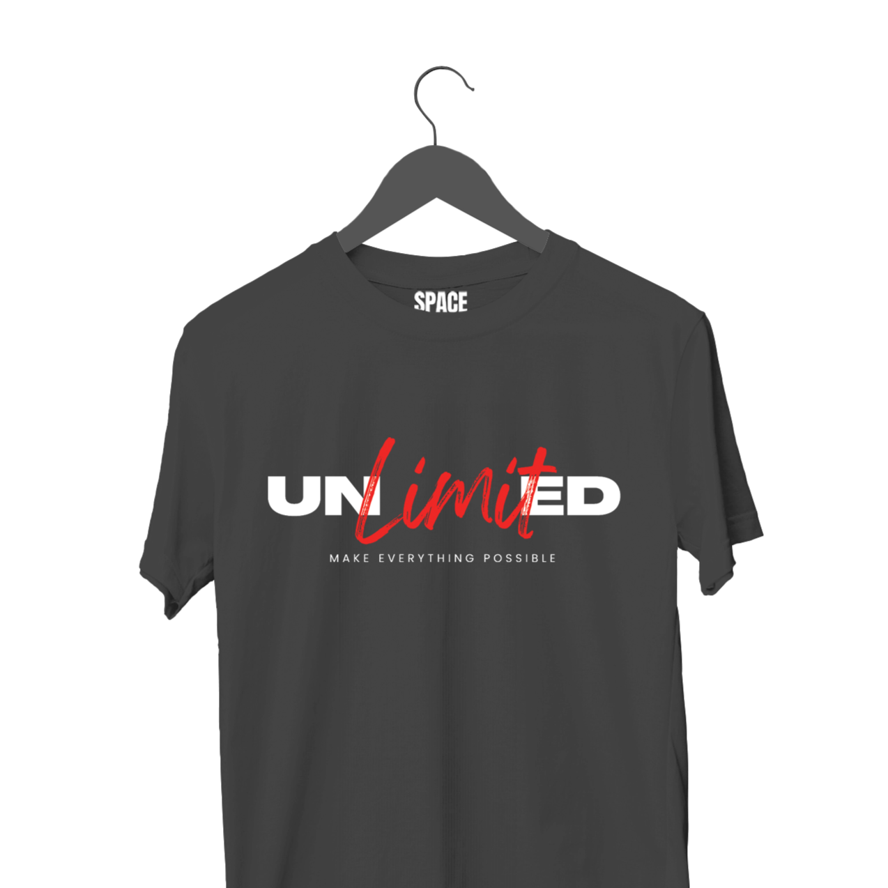 Unlimited Printed Black Half Sleeve Cotton T-Shirt