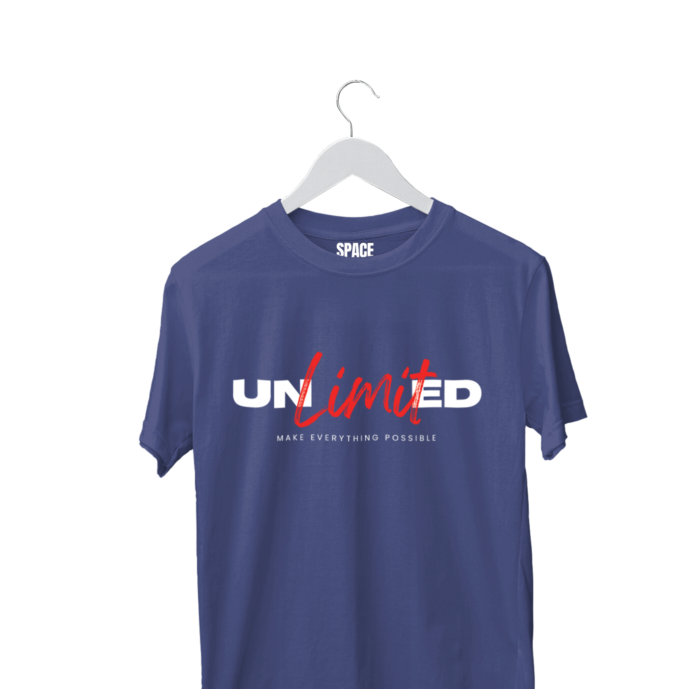 Unlimited Printed Navy Blue Half Sleeve Cotton T-Shirt