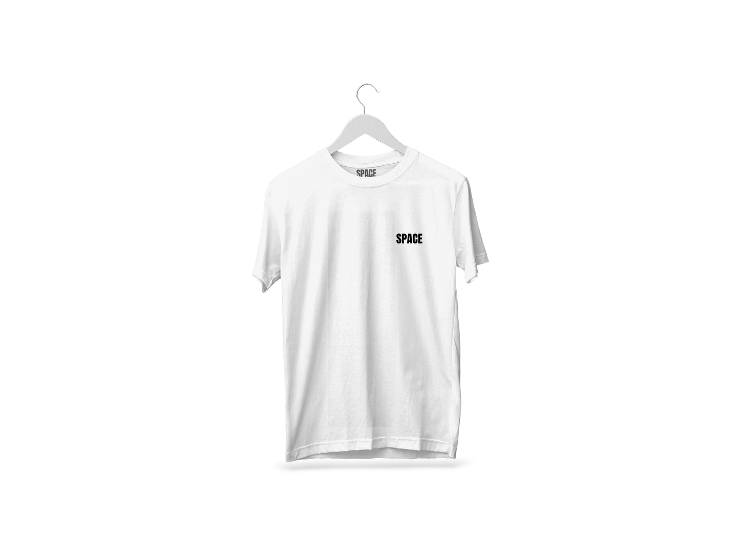 Space Plain White Cotton T-shirt.