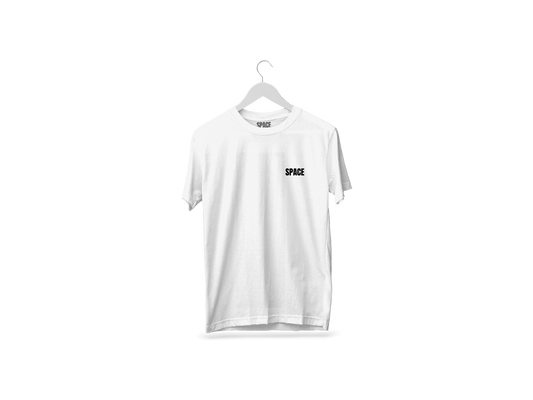 Space Plain White Cotton T-shirt.